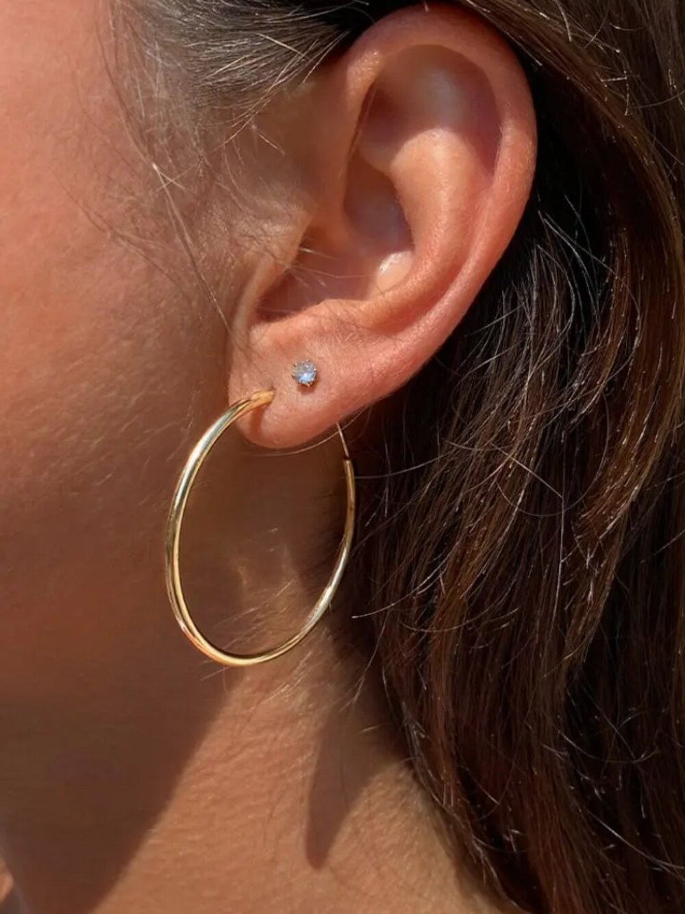 subdued hoop earrings